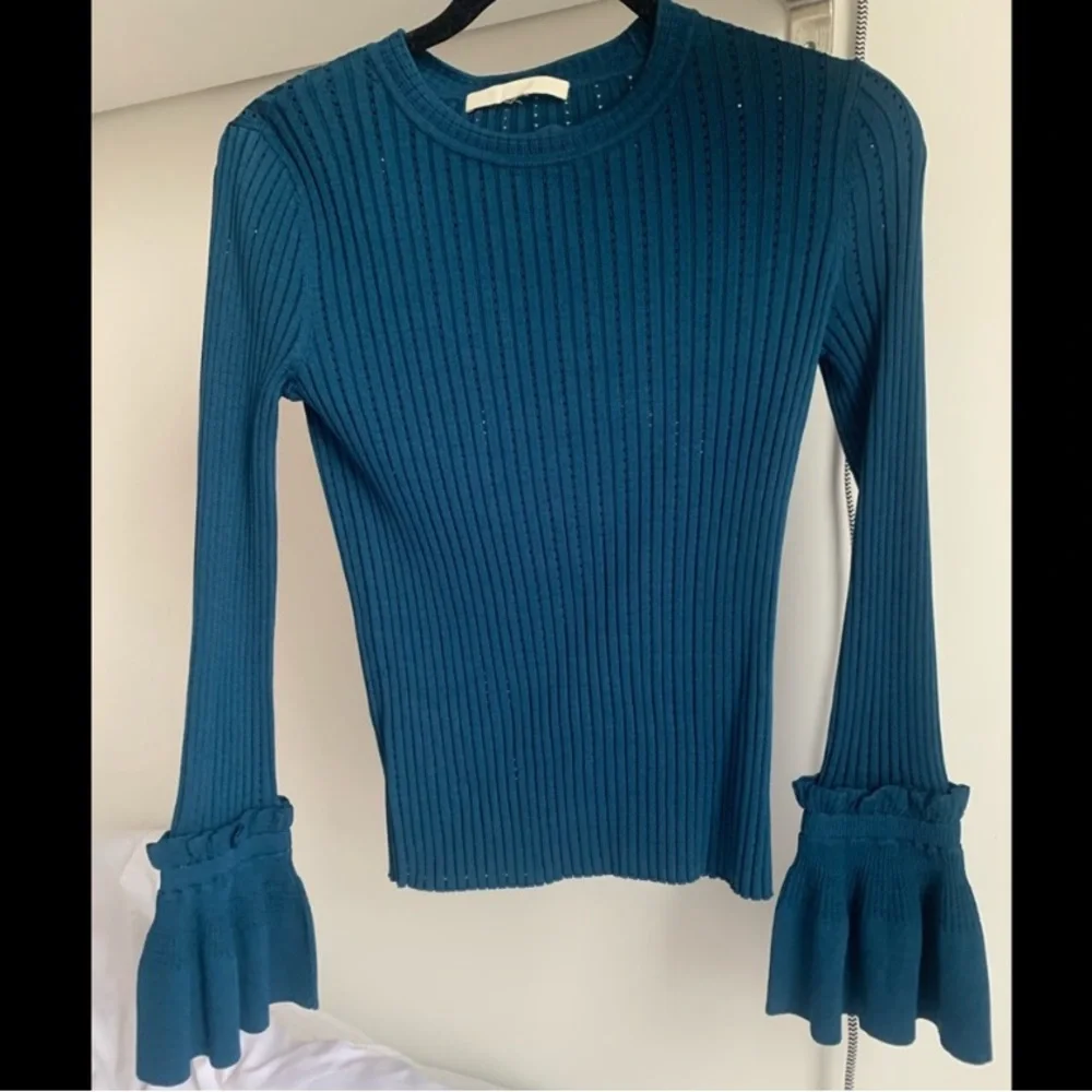 Jonathan Simkhai Bell Sleeve Crew Neck Top - Picture 1 of 3